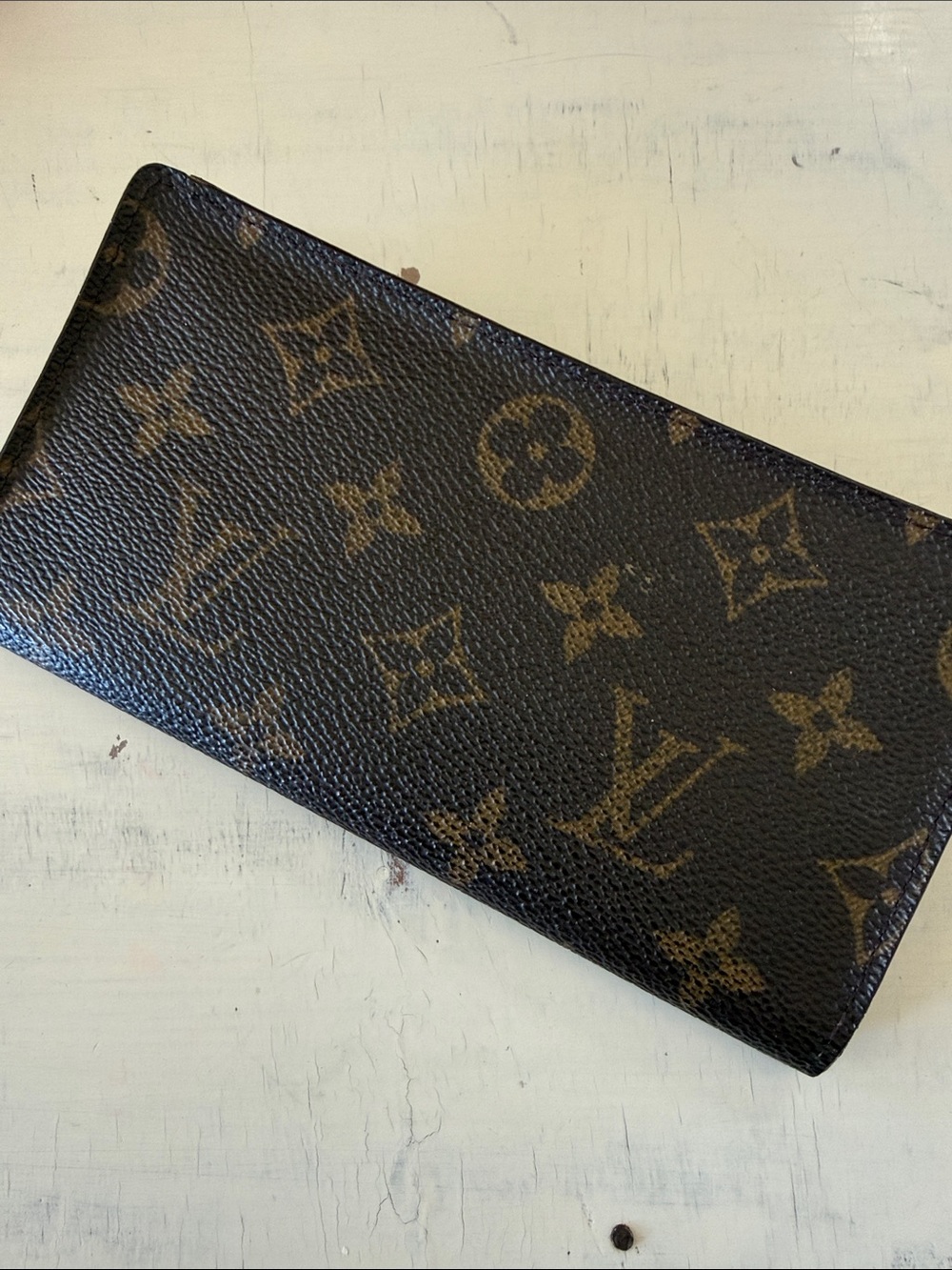 Louis Vuitton Vintage LV Monogram Check Book Cover Wallet - Brown/Gold Monogram